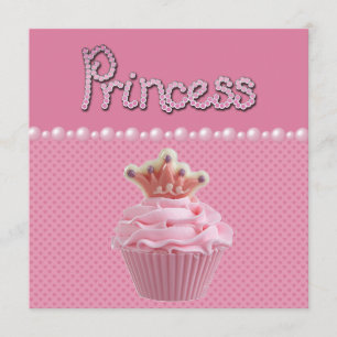 Convite Chá de fraldas Cupcake da Princesa Bonita