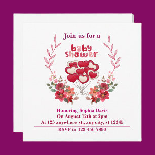 Convite Chá de fraldas Cute Personalizado