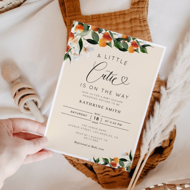 Convite Chá de fraldas-cutico laranja (Criador carregado)