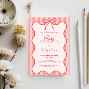 Convite Chá de fraldas da borda traseira Whimsical