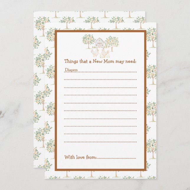 Convite Chá de fraldas da Fazenda (Frente/Verso)