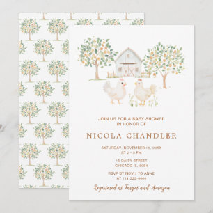 Convite Chá de fraldas da Fazenda da lente branca