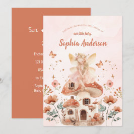 Convite Chá de fraldas da Garota do Cogumelo Florestal Enc