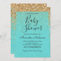 Chá de fraldas da Garota Glitter Glitter de Teal B