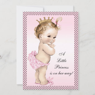 Convite Chá de fraldas da Princesa Bonita Vintage