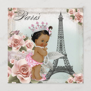 Convite Chá de fraldas da Princesa Étnica Vintage em Paris