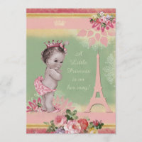 Chá de fraldas da princesa torre Eiffel do vintage