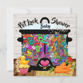 Convite Chá de fraldas da sorte pote