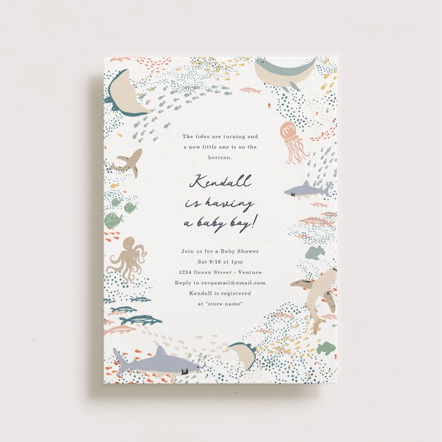 Convite Chá de fraldas da Vida Marinha (Criador carregado)