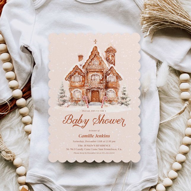 Convite Chá de fraldas da Wonderland de inverno de Natal (Christmas Baby Shower Invitation)