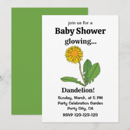 Convite Chá de fraldas Dandelion Girl