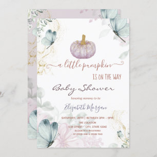 Convite Chá de fraldas das Borboletas Azuis da Pumpkin