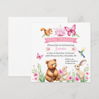 Convite Chá de fraldas das criaturas da floresta