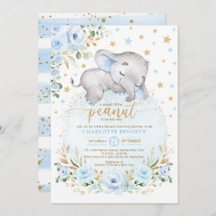 Convite Chá de fraldas das Estrelas da Lua Dourada Azul