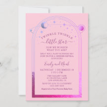 Chá de fraldas das estrelas da lua roxa-rosa-místi