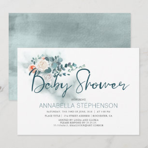 Convite Chá de fraldas das hortaliças da aguarela do