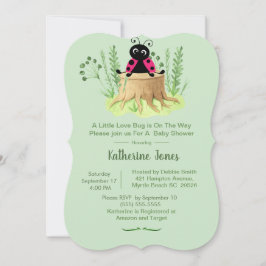 Convite Chá de fraldas das Meninas de Aquarela Cor-de-Lady