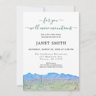 Convite Chá de fraldas das montanhas do deserto neutro por