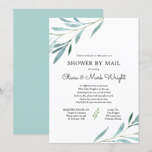 Convite Chá de fraldas das Ramificações Eucalipto por E
