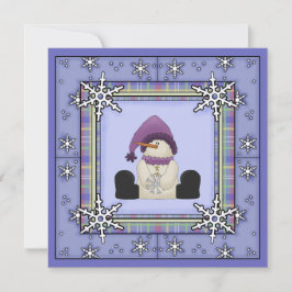 Convite Chá de fraldas das raparigas Winter Snowman e Snow