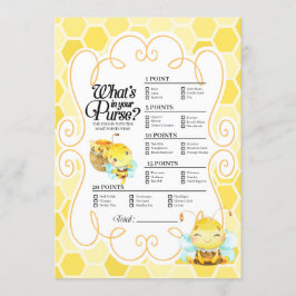 Convite Chá de fraldas de abelhas O que há no seu jogo de