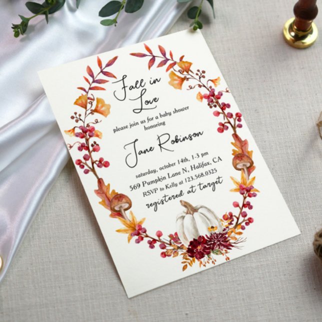 Convite Chá de fraldas de Abóbora Branca (Criador carregado)