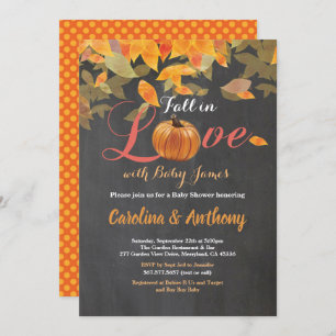 Convite chá de fraldas de abóbora cai apaixonado