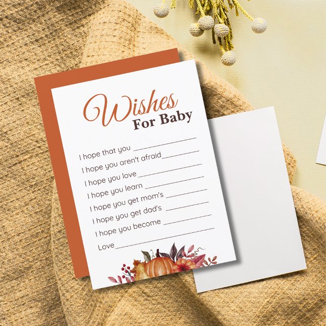 Convite Chá de fraldas De Abóbora De Queda Desejos Para Ca (Criador carregado)