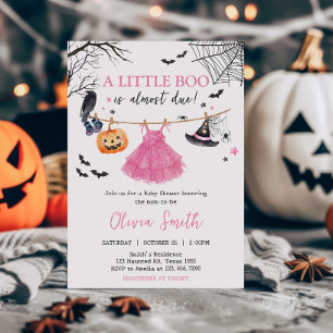 Convite Chá de fraldas de Abóbora do Halloween