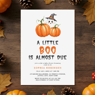 Convite Chá de fraldas de Abóbora do Halloween Boo
