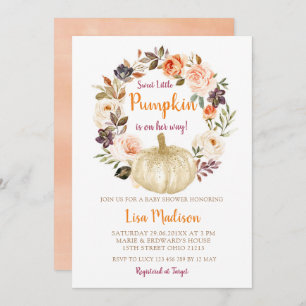 Convite Chá de fraldas de abóbora elegante