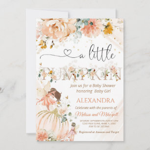 Convite Chá de fraldas De Abóbora Está A Caminho Um Pouco 