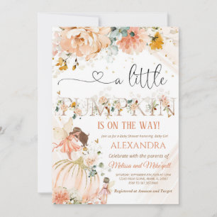 Convite Chá de fraldas De Abóbora Está A Caminho Um Pouco 