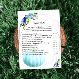 Convite Chá de fraldas de abóbora sobre ou embaixo | Azul