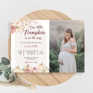 Convite Chá de fraldas De Abóbora Um Pouco De Abóbora Está