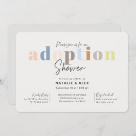 Convite Chá de fraldas de Adoção Neutra para o Gênero Mode