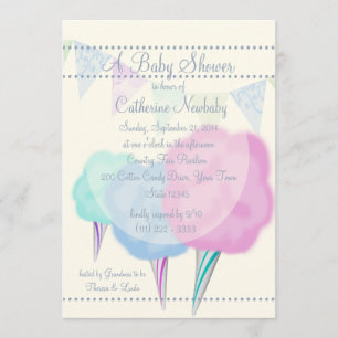 Convite Chá de fraldas de algodão doce do país