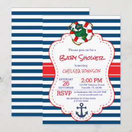 Convite Chá de fraldas de Alligador Náutico Cinto