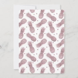 Convite Chá de fraldas de ananás Dourado rosa