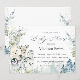 Convite Chá de fraldas de Animais Alpinos do Ártico Ártico