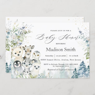 Convite Chá de fraldas de Animais Alpinos do Ártico Ártico