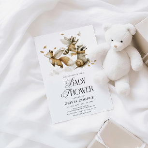 Convite Chá de fraldas de animais da floresta