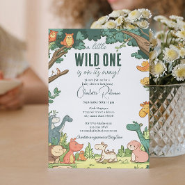 Convite Chá de fraldas de animais da floresta