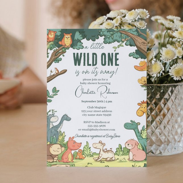 Convite Chá de fraldas de animais da floresta (Criador carregado)