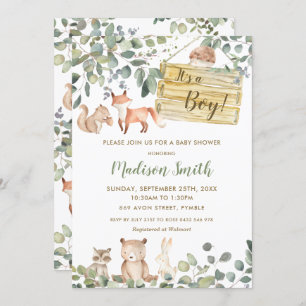 Convite Chá de fraldas De Animais Da Floresta Do Cerrado