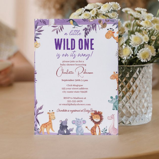 Convite Chá de fraldas de animais da selva (Criador carregado)