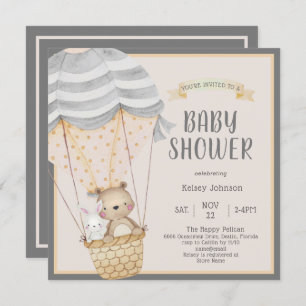 Convite Chá de fraldas de animais do jardim zoológico de f