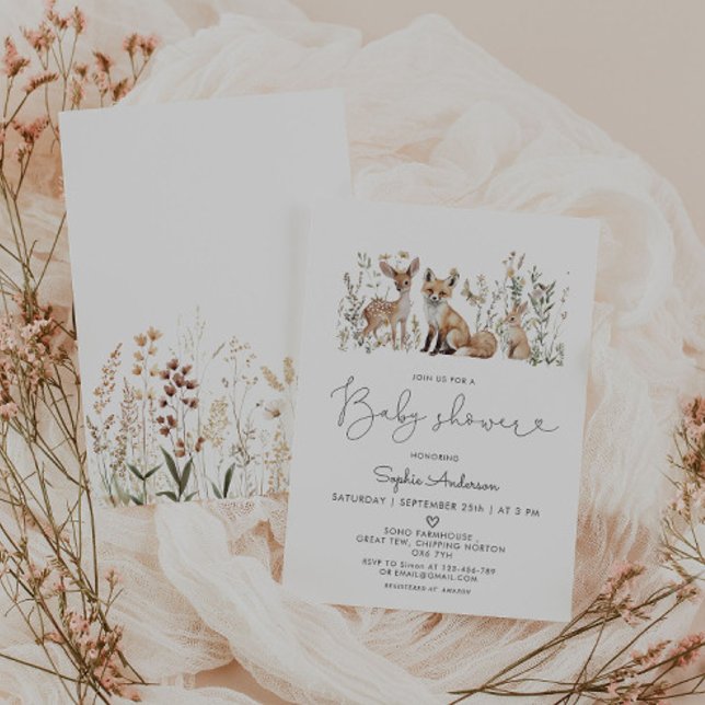 Convite Chá de fraldas de animais florestais (Criador carregado)