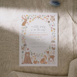 Convite Chá de fraldas de animais florestais<br><div class="desc">Celebre a chegada do seu pequeno com nosso encantador Convite para Chás de fraldas de Animais da Floresta Woodland. Este design apresenta uma borda de aquarela pintada manualmente com uma adorável coleção de elementos e criaturas da floresta, incluindo um coelho, coruja, guaxinim, urso, esquilo, raposa, veado, ourivesgo, joaninha, pinheira, cogumelos,...</div>