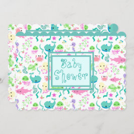 Convite Chá de fraldas de animais marinhos